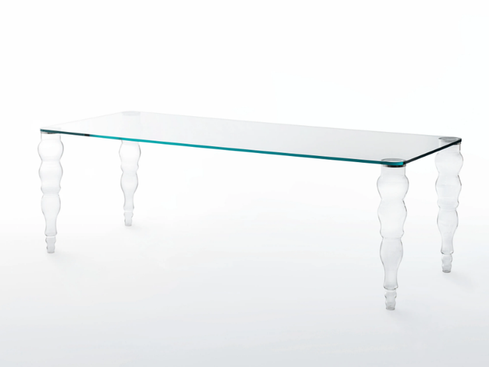 POST MODERN - Rectangular crystal table _ Glas Italia